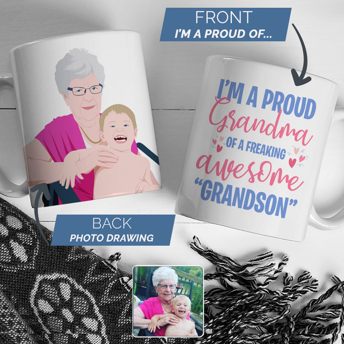 Proud Grandma Grandson Mug Personalized