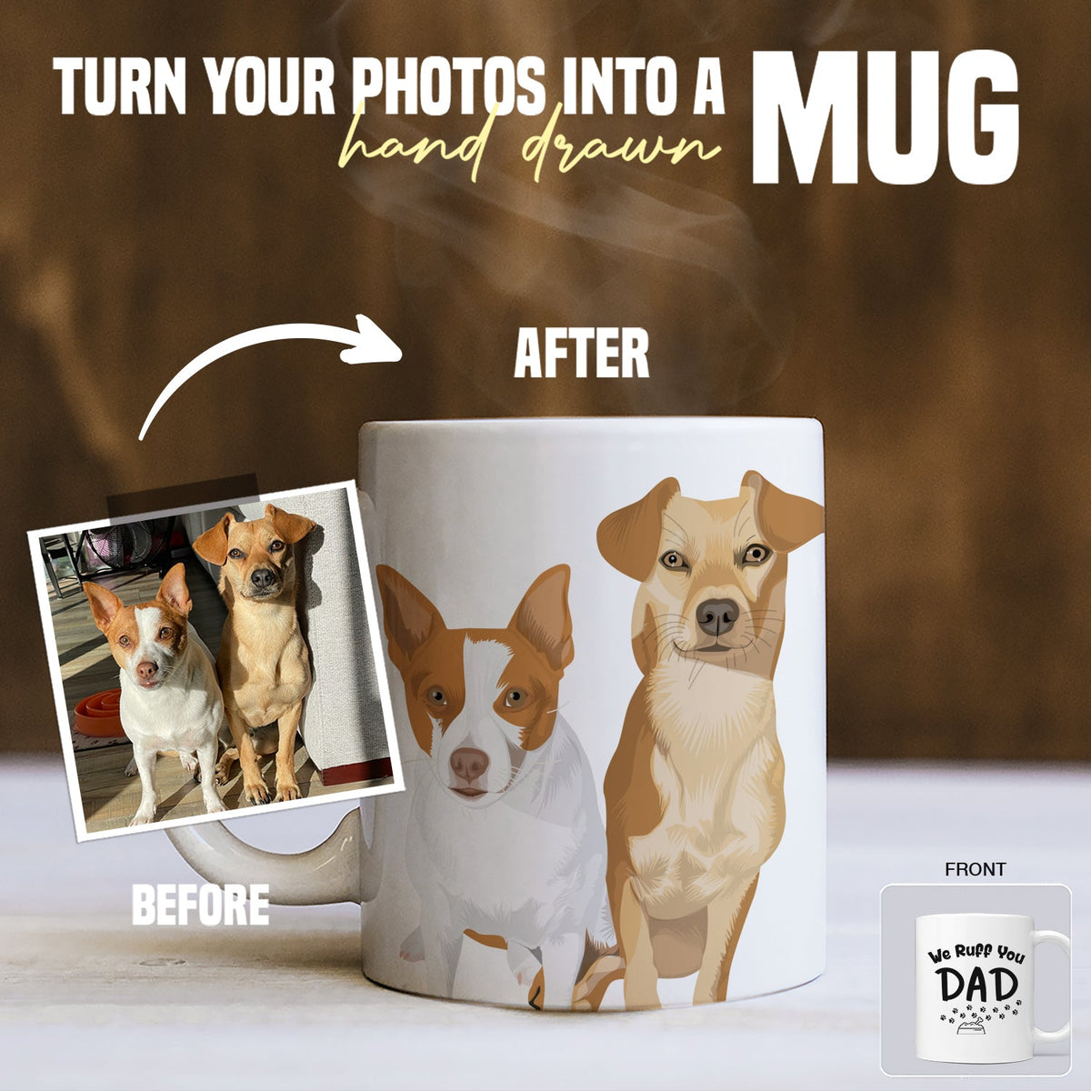 Personalized We Ruff You Dad Dog Mug