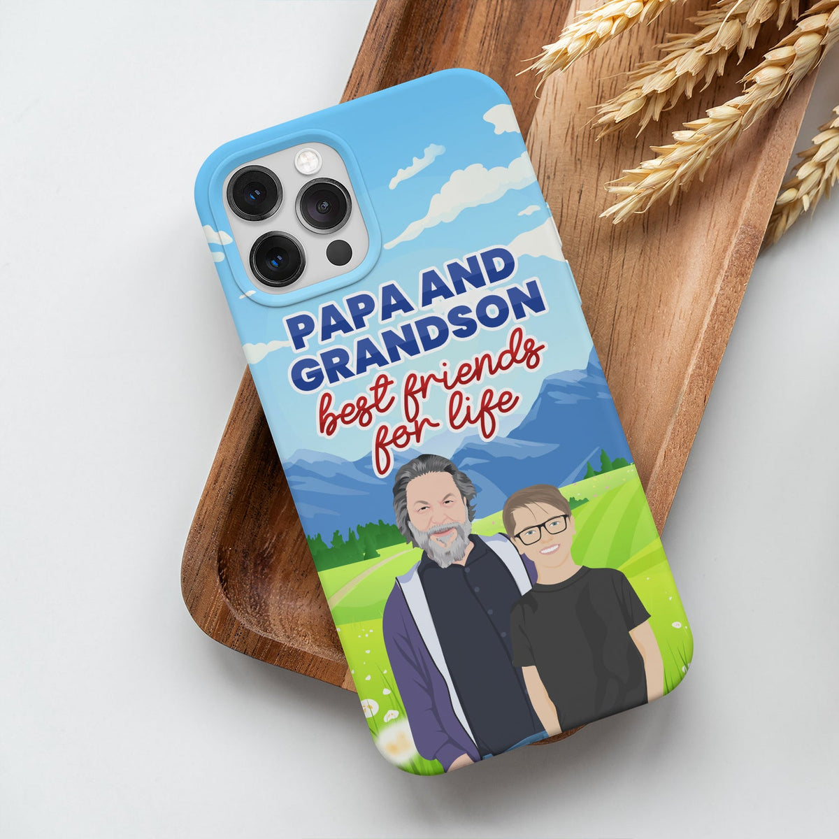 Papa and Grandson Phone Case Personalized