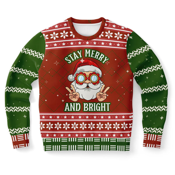 “Stay Merry and Bright” Cool Santa Christmas S