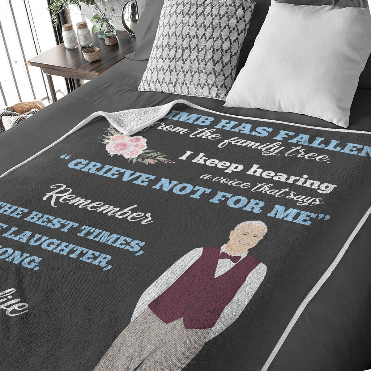 Personalized Grandpa Memorial Blanket