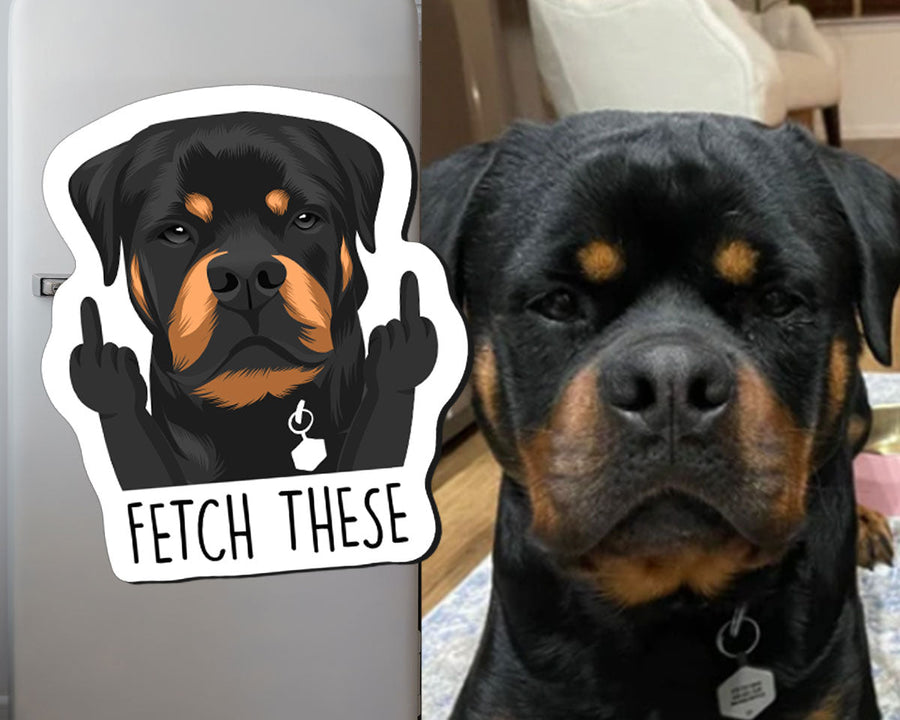 Custom Funny "Fetch These" Dog Magnets