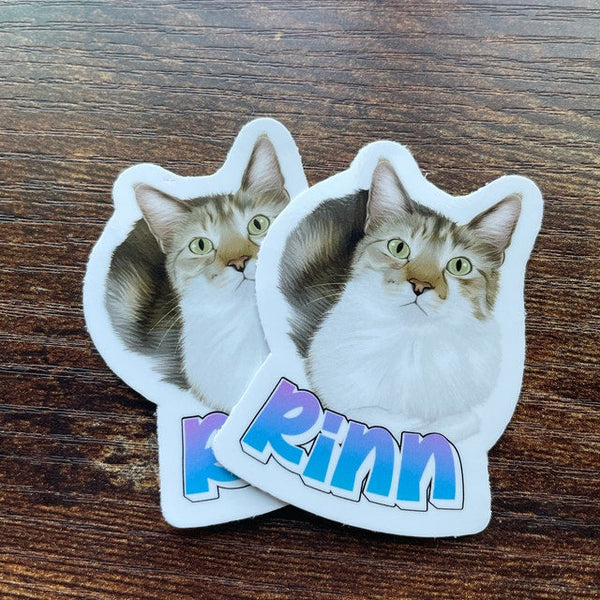 Custom Cat Portrait Stickers