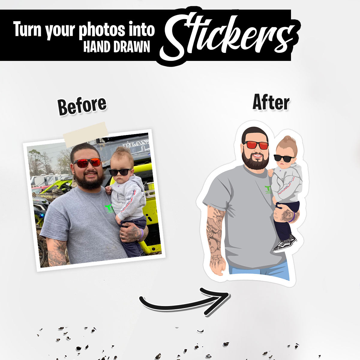 Custom Father and Son Stickers