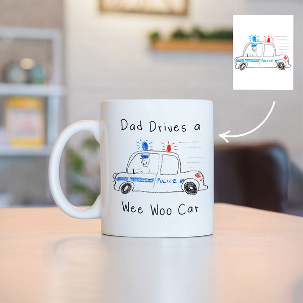 Childs Drawing Police Dad Mug