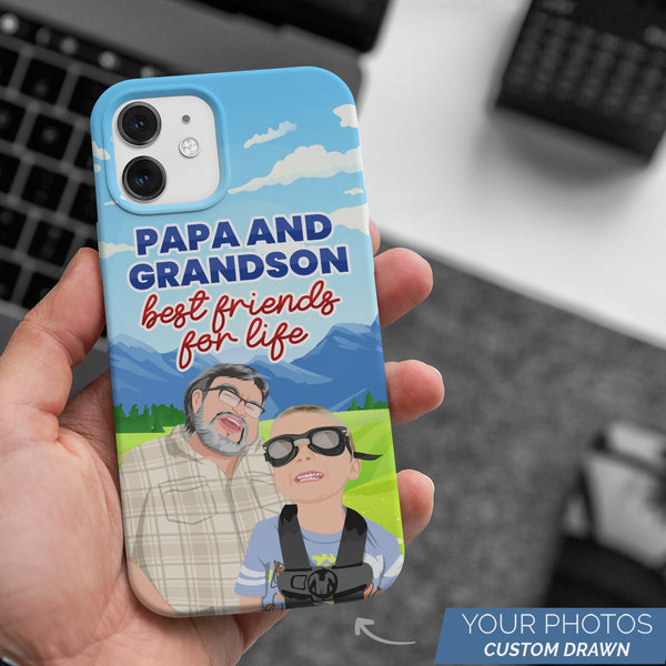 Papa and Grandson Phone Case Personalized