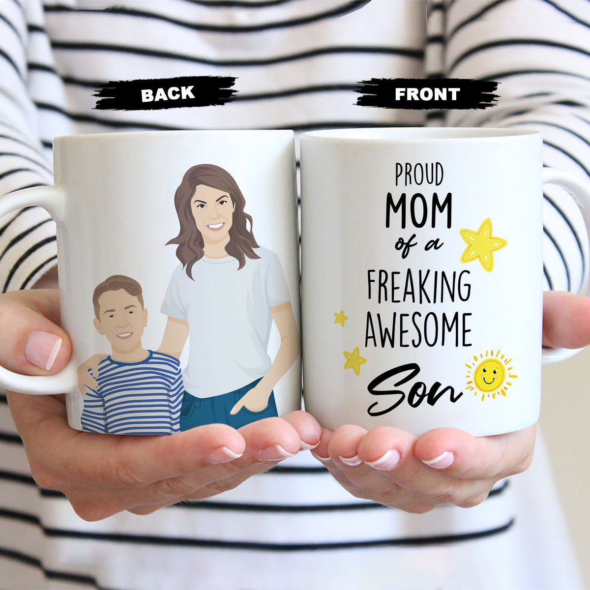 Proud Mom of Freaking Awesome Son Mug Personalized