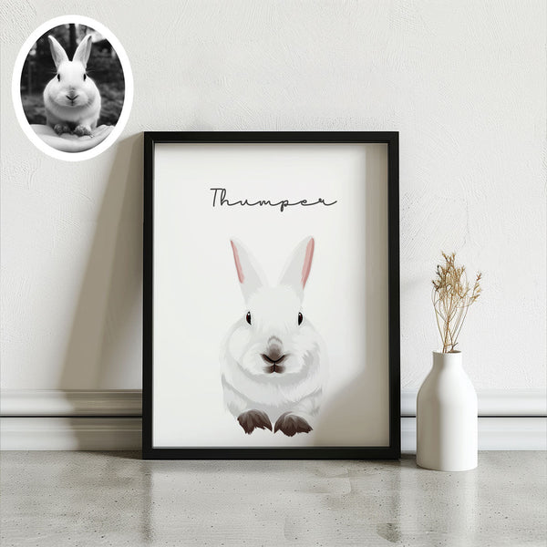 Custom Pet Bunny Portrait