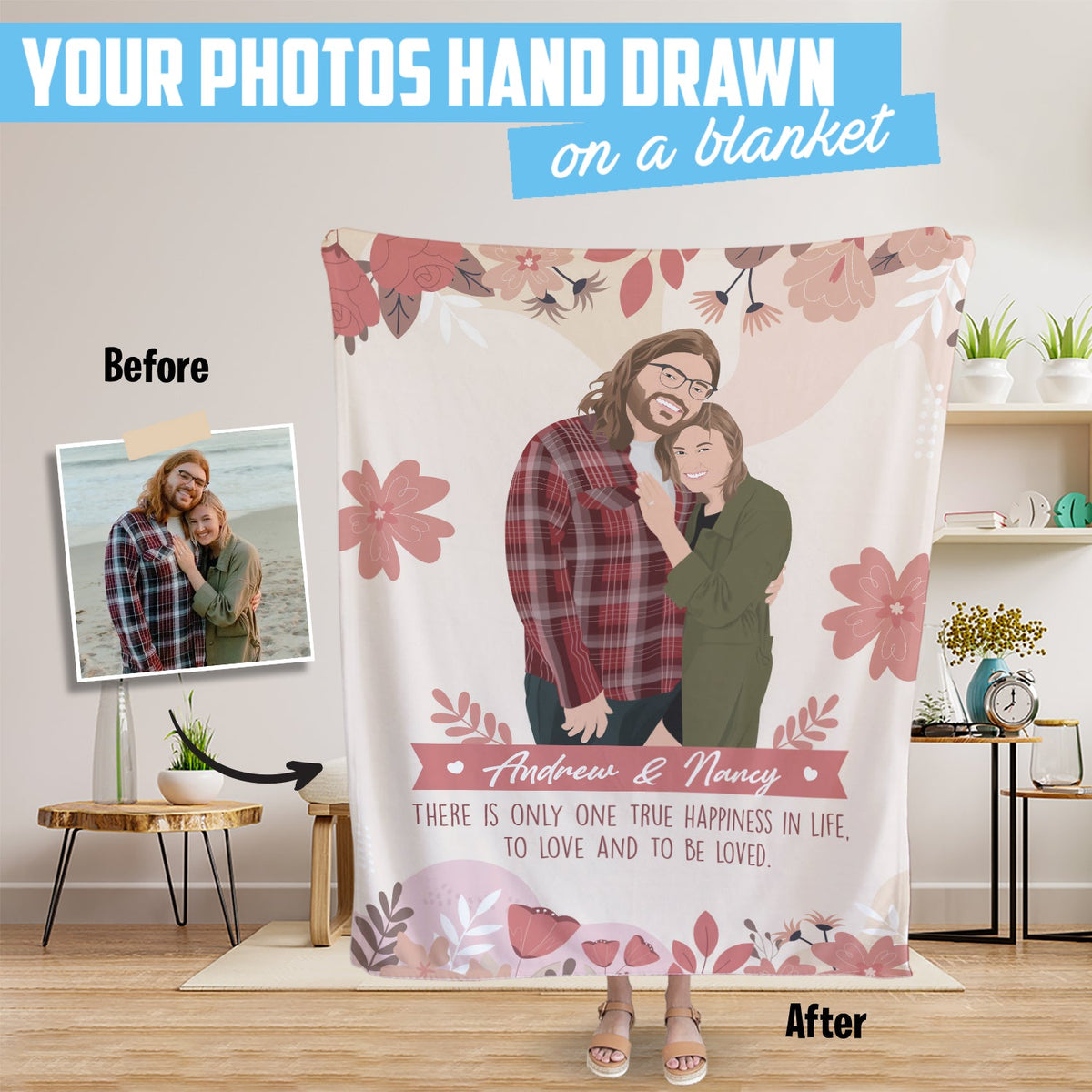 Personalized Couples Blanket with Pictures