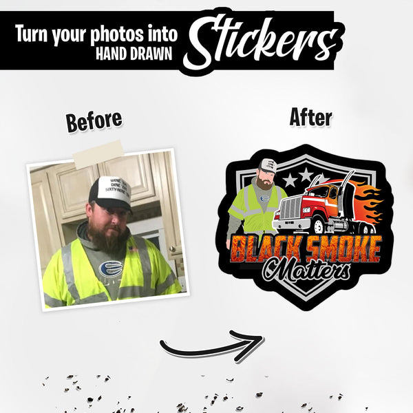 Custom Black Smoke Matters Truck Stickers