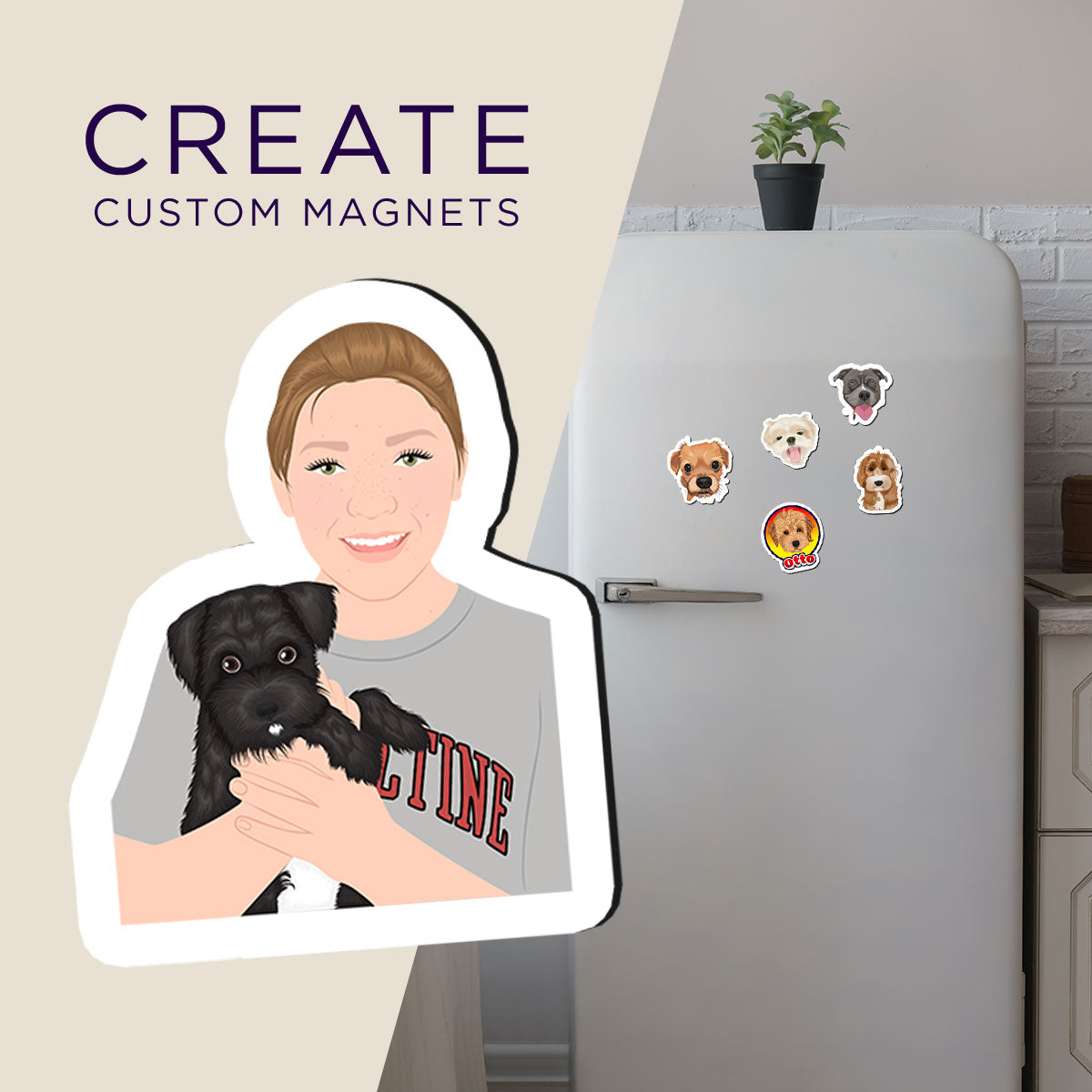 Custom Pet & Owner Fridge Magnets