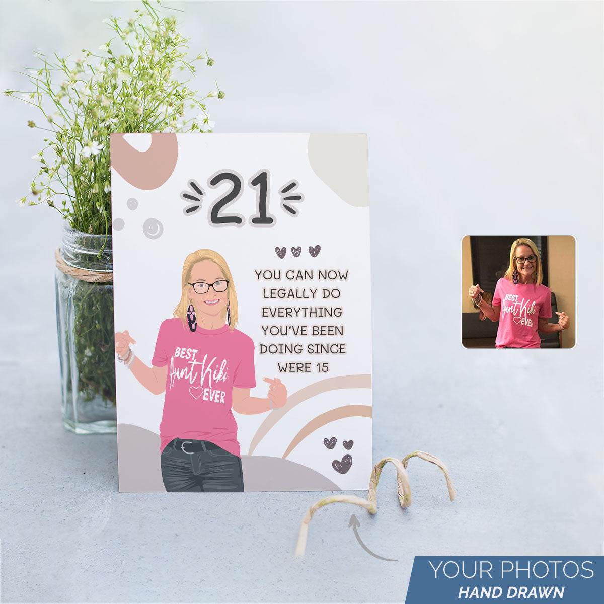 Personalized 21st Birthday Card