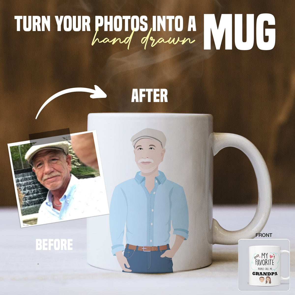 Personalized Grandpa Photo Coffee Mug