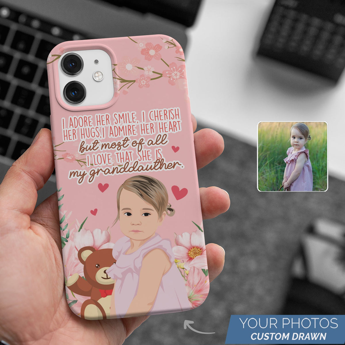 I Cherish My Granddaughter Phone Case Personalized