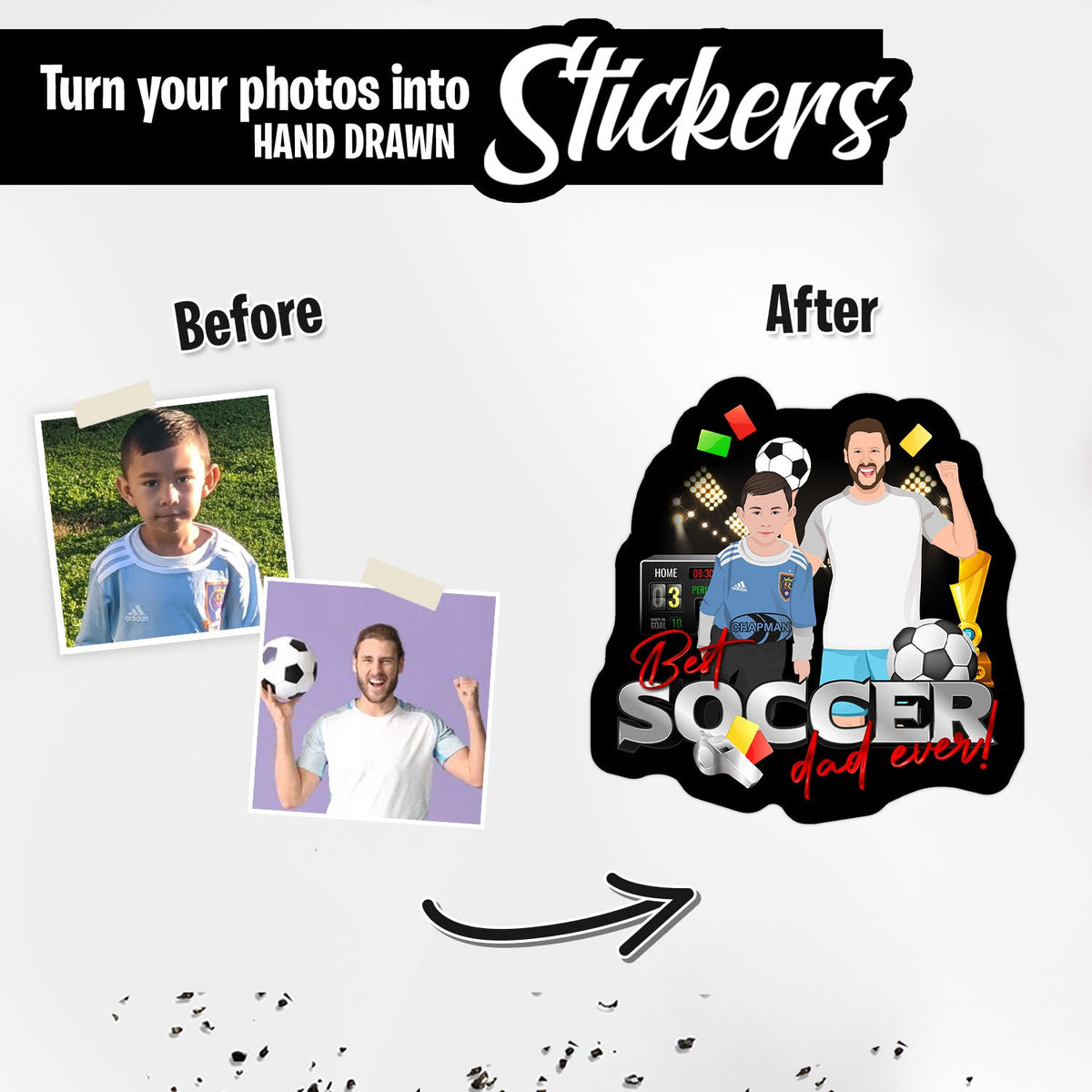 Personalized Soccer Dad Stickers