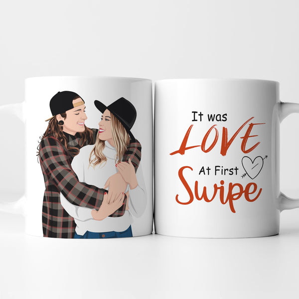 Love At First Swipe Mug Personalized