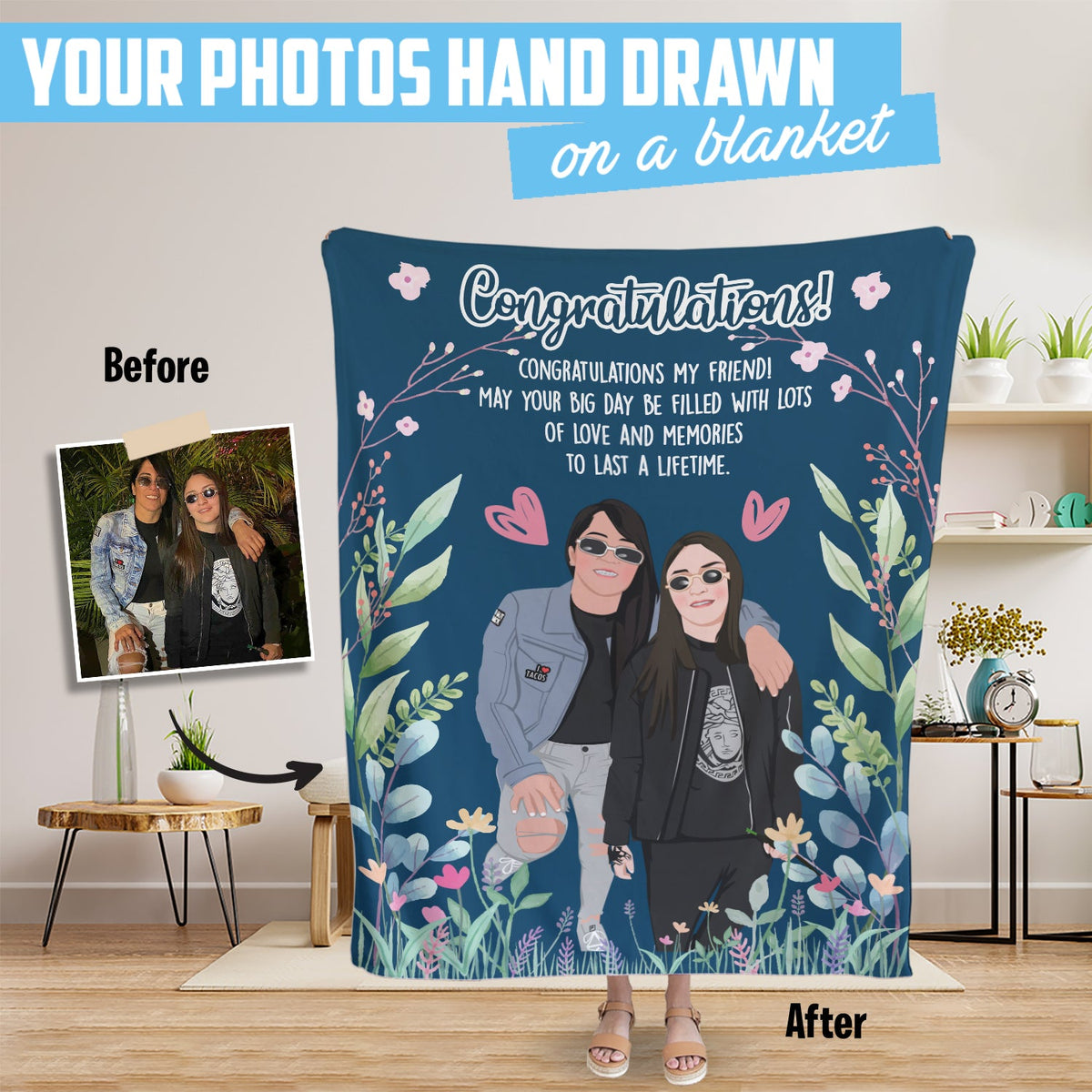 Personalized Wedding Blanket from Maid of Honor