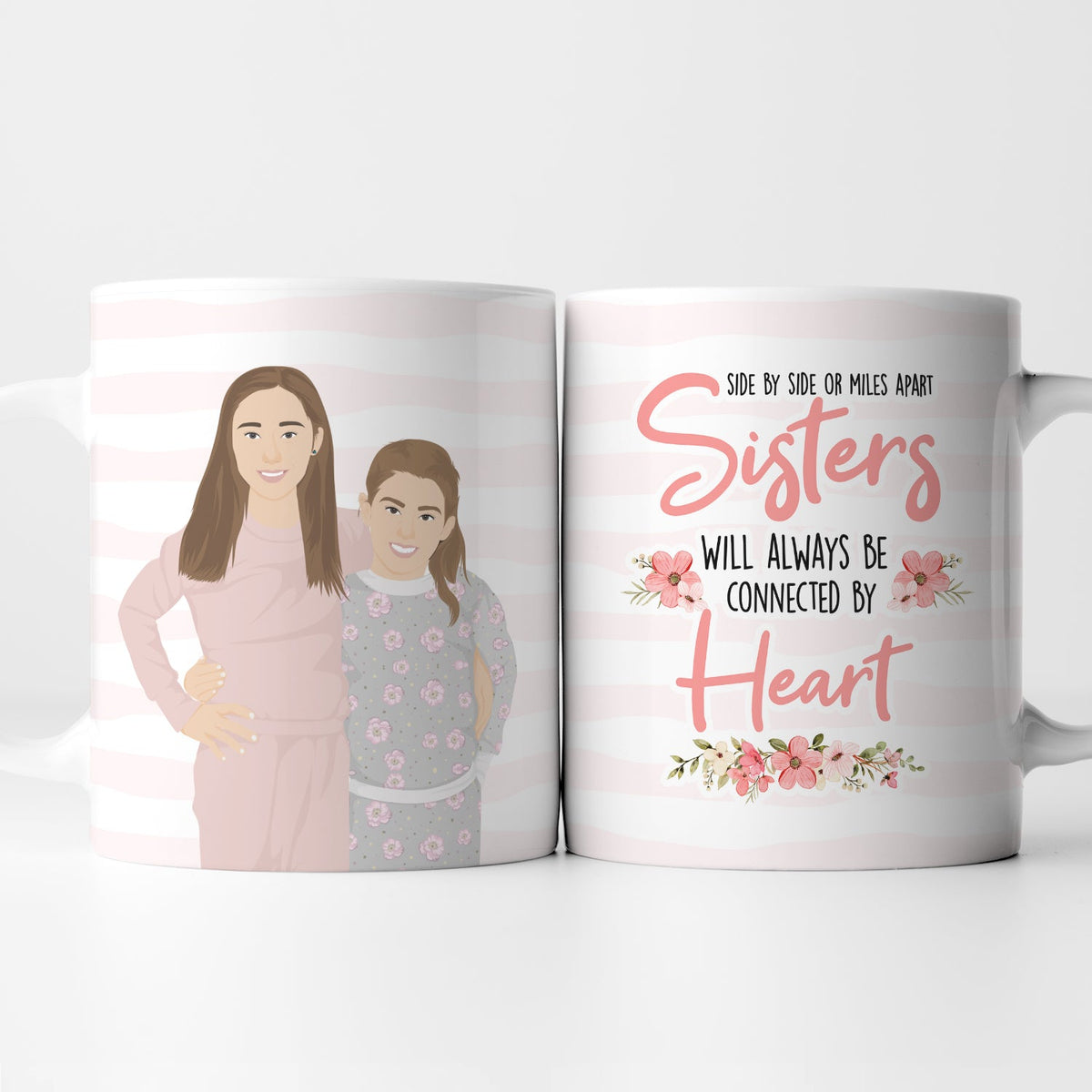 Personalized Sisters by Heart Mug