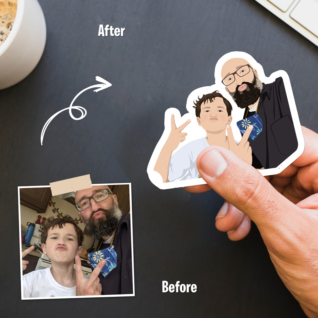 Custom Father and Son Stickers