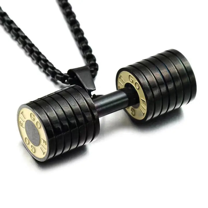 Barbell Dumbbell Gym Necklace Fitness Jewelry