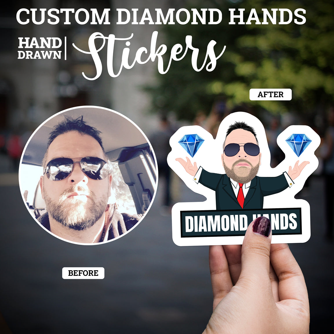 Custom Diamond Hand WSB Stickers