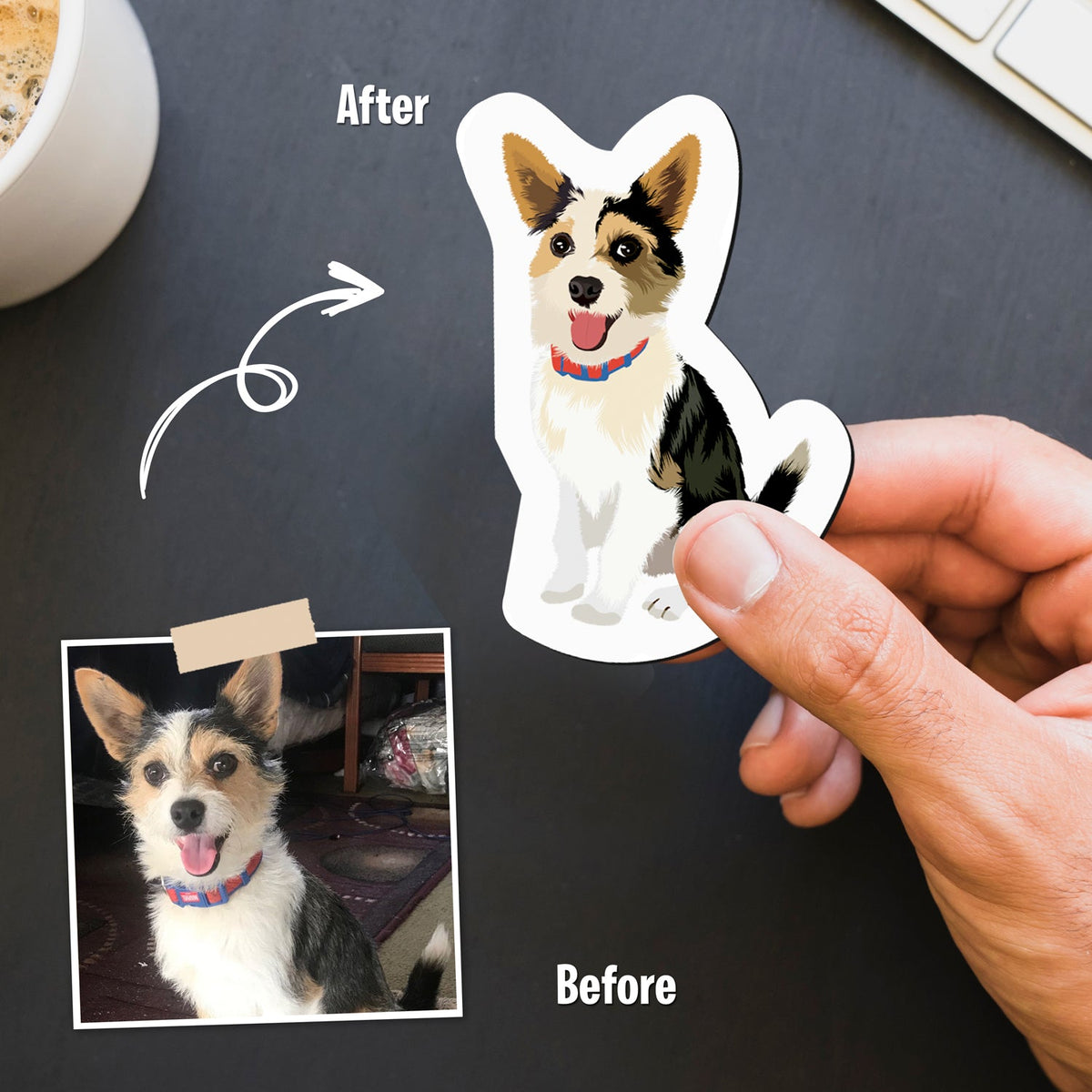 Custom Pet Portrait Magnets