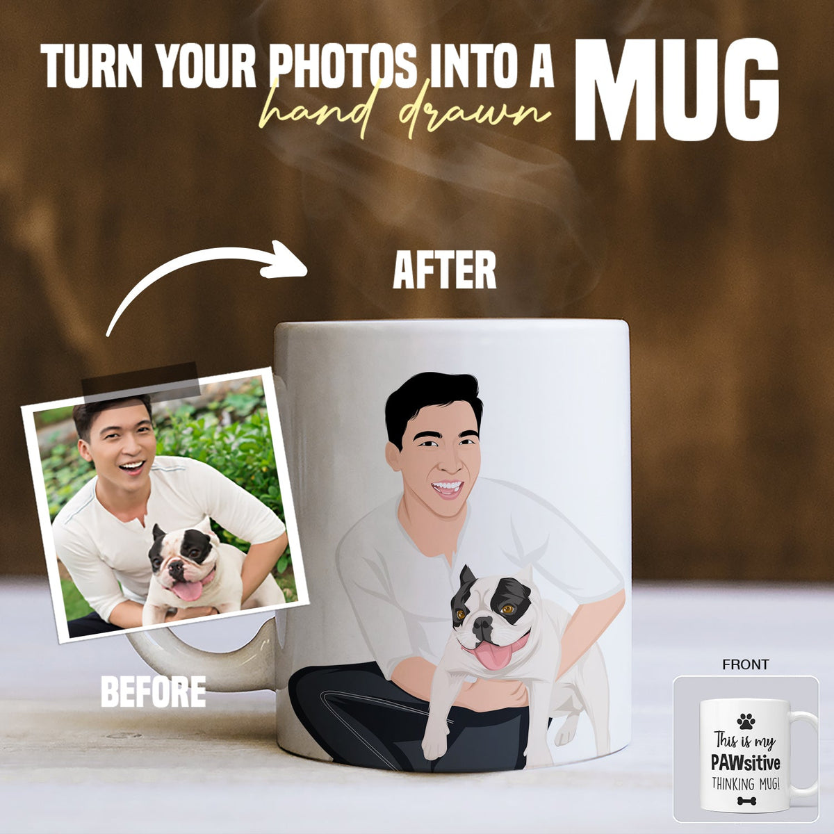 Personalized Pawsitive Dog Photo Mug