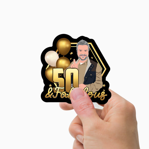 50 and Fabulous Sticker Personalized