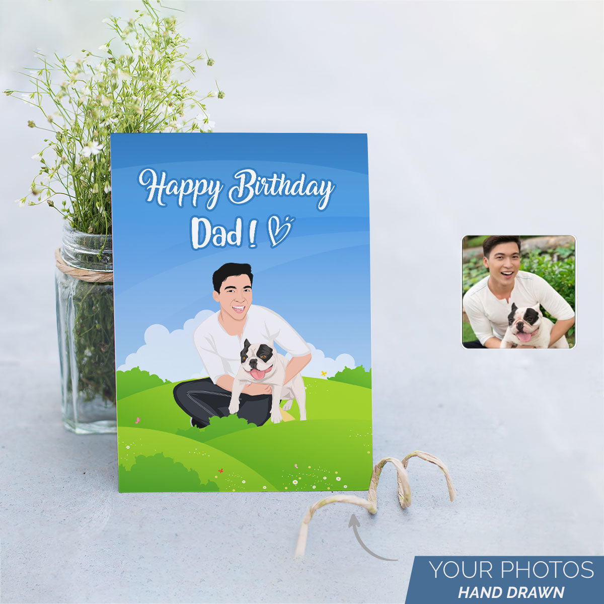 Personalized Dog Dad Birthday Card