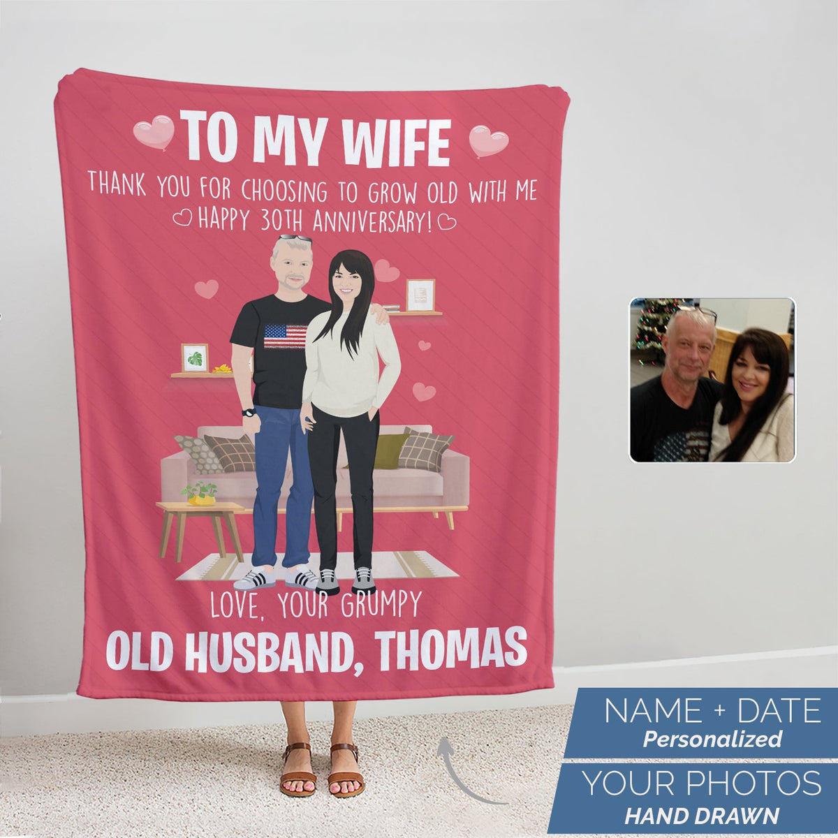 40th Anniversary To My Wife Blanket Personalized