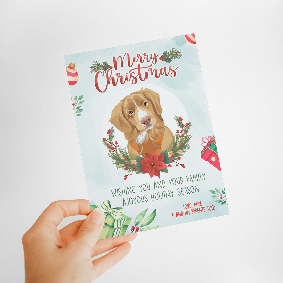 Personalized Dog Christmas Card