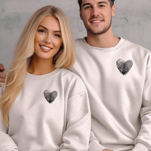 Custom Couples Fingerprint Sweatshirt