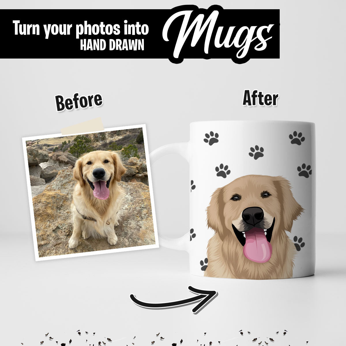 Personalized Pet & Paw Pattern Mug