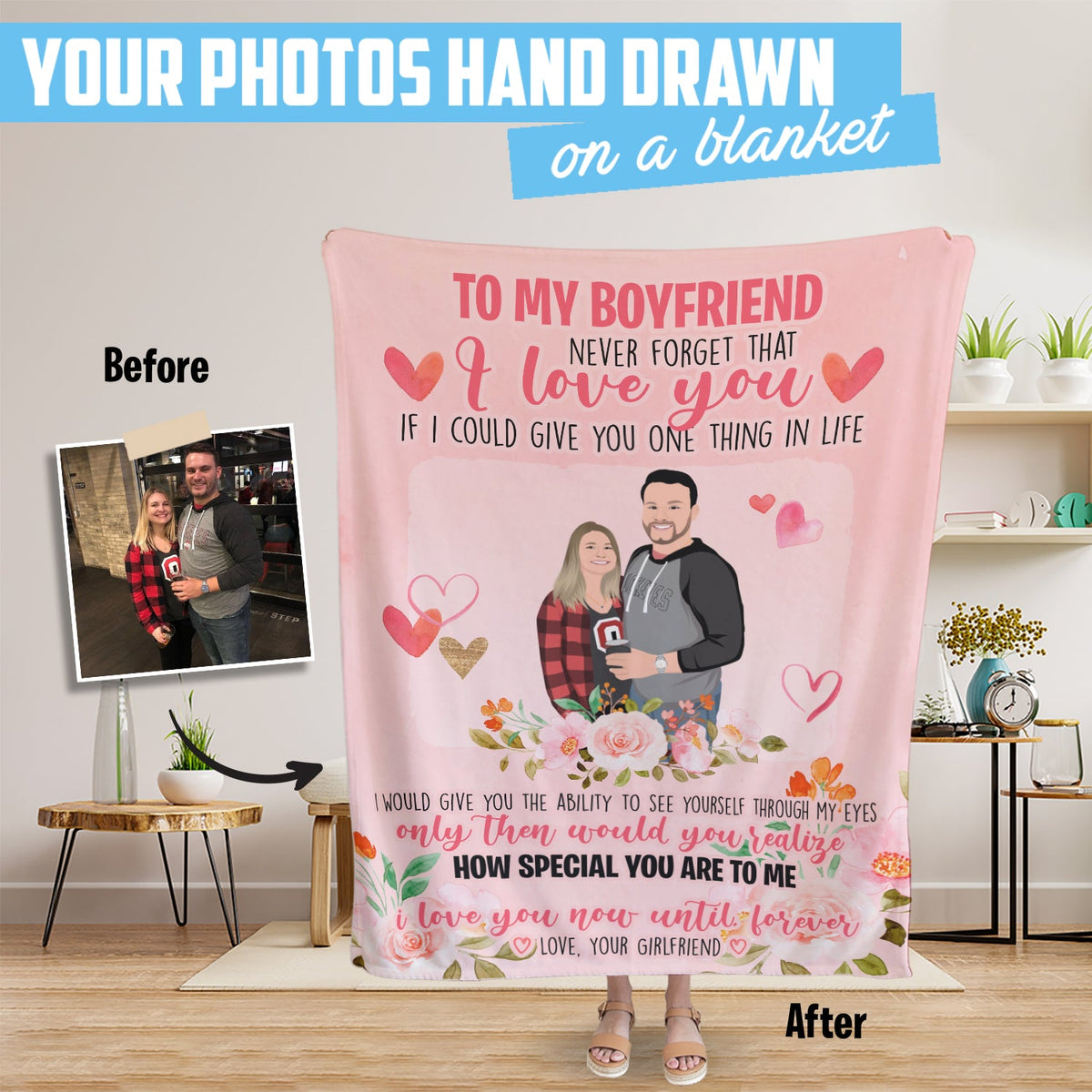 To My Boyfriend Blanket Personalized