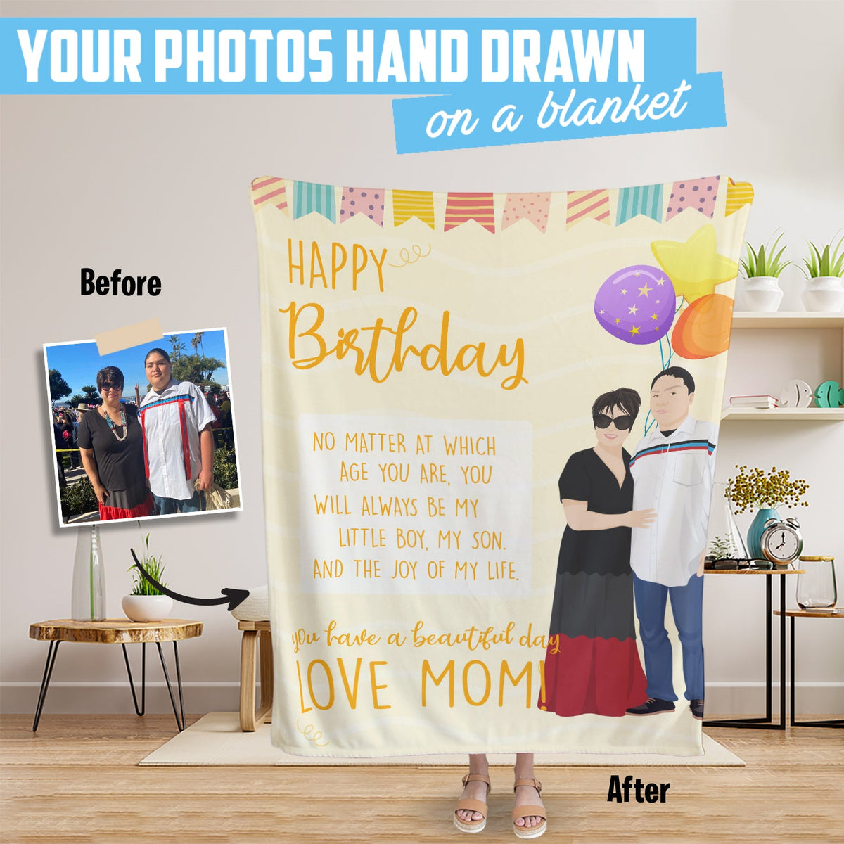 Happy Birthday Blanket Personalized