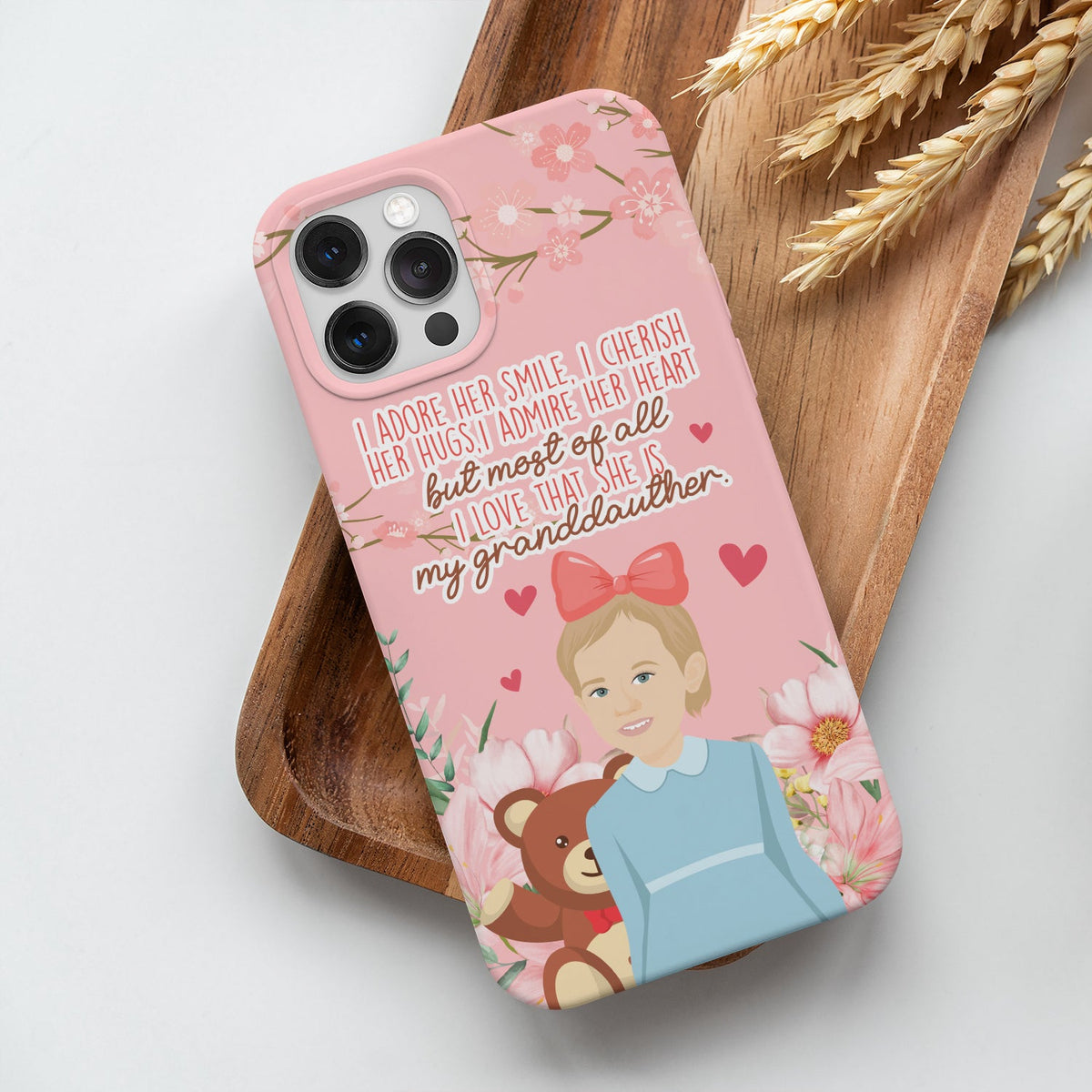 I Cherish My Granddaughter Phone Case Personalized