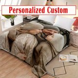 1pc Personalized Photo Blanket  Soft Reversible Microfiber Throw with Digital Print Machine Washable Ideal for Christmas Halloween Birthdays  Weddings  Customizable with Image  Text