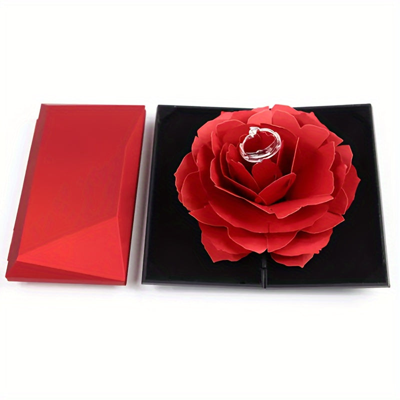 Timeless Elegant 3D PopUp Ring Box  Perfect for Proposals Engagements  Special Occasions  Velvet Interior Classic Design Jewelry Boxes