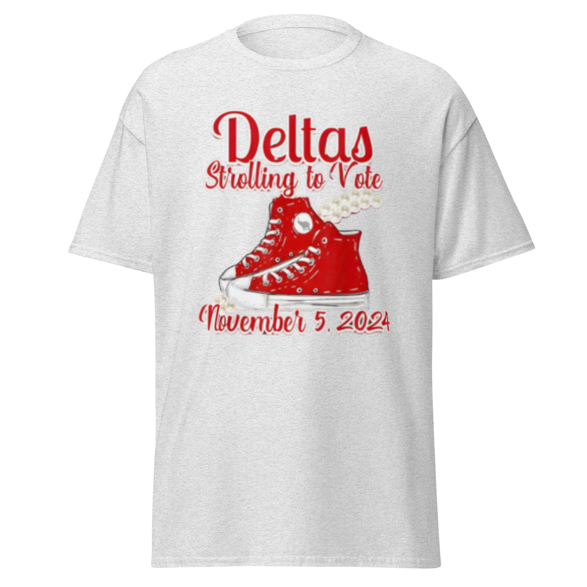 Deltas Strolling To Vote November- 5-2024 T-shirt - USA President Election Shirt Unisex Classic Chucks And Pearls Tee.