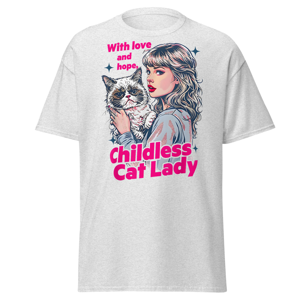 With Love And Hope Childless Catlady Kamala Harris Tee ShirtUnisex classic tee