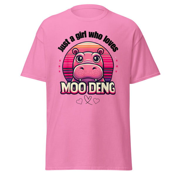 Just A Girl Who Loves Moo Deng Tshirt Moo Deng Tee Shirt Funny Baby Hippo Moo Deng Unisex Classic.