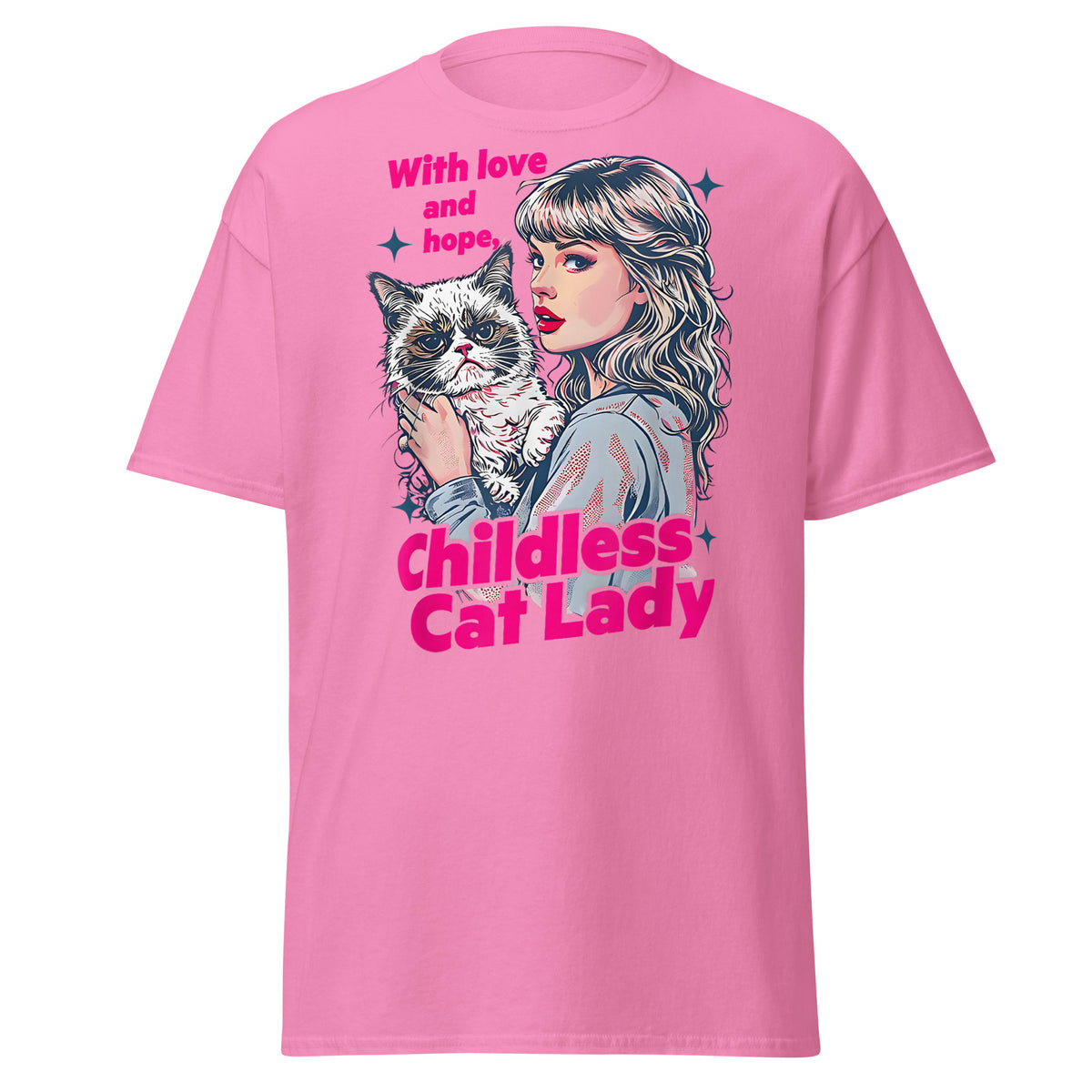 With Love And Hope Childless Catlady Kamala Harris Tee ShirtUnisex classic tee