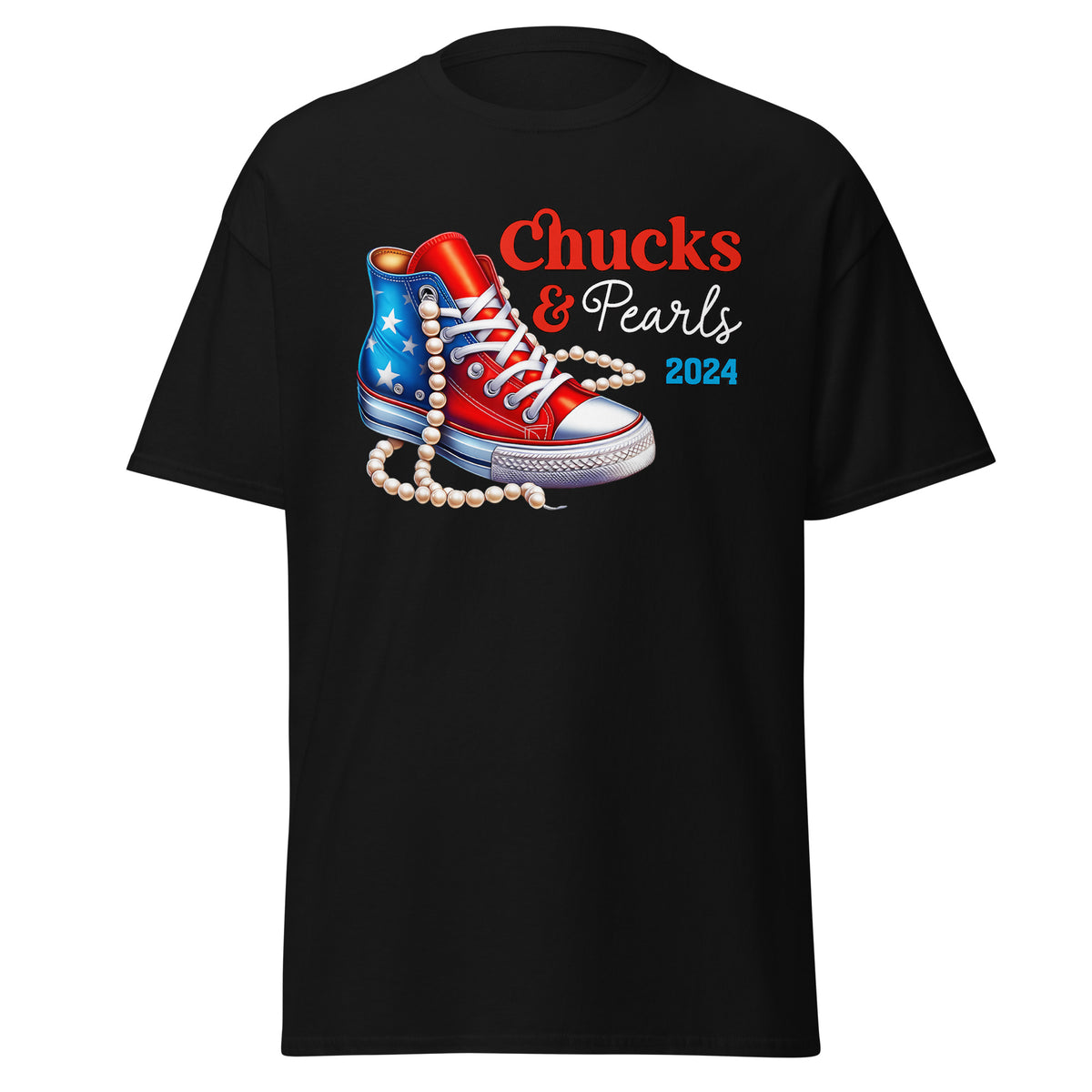 Chucks And Pearls - Kamala Harris Tee Shirt - Chuck And Pearl 2024 - I Am With Kamala - Tshirt Classic.