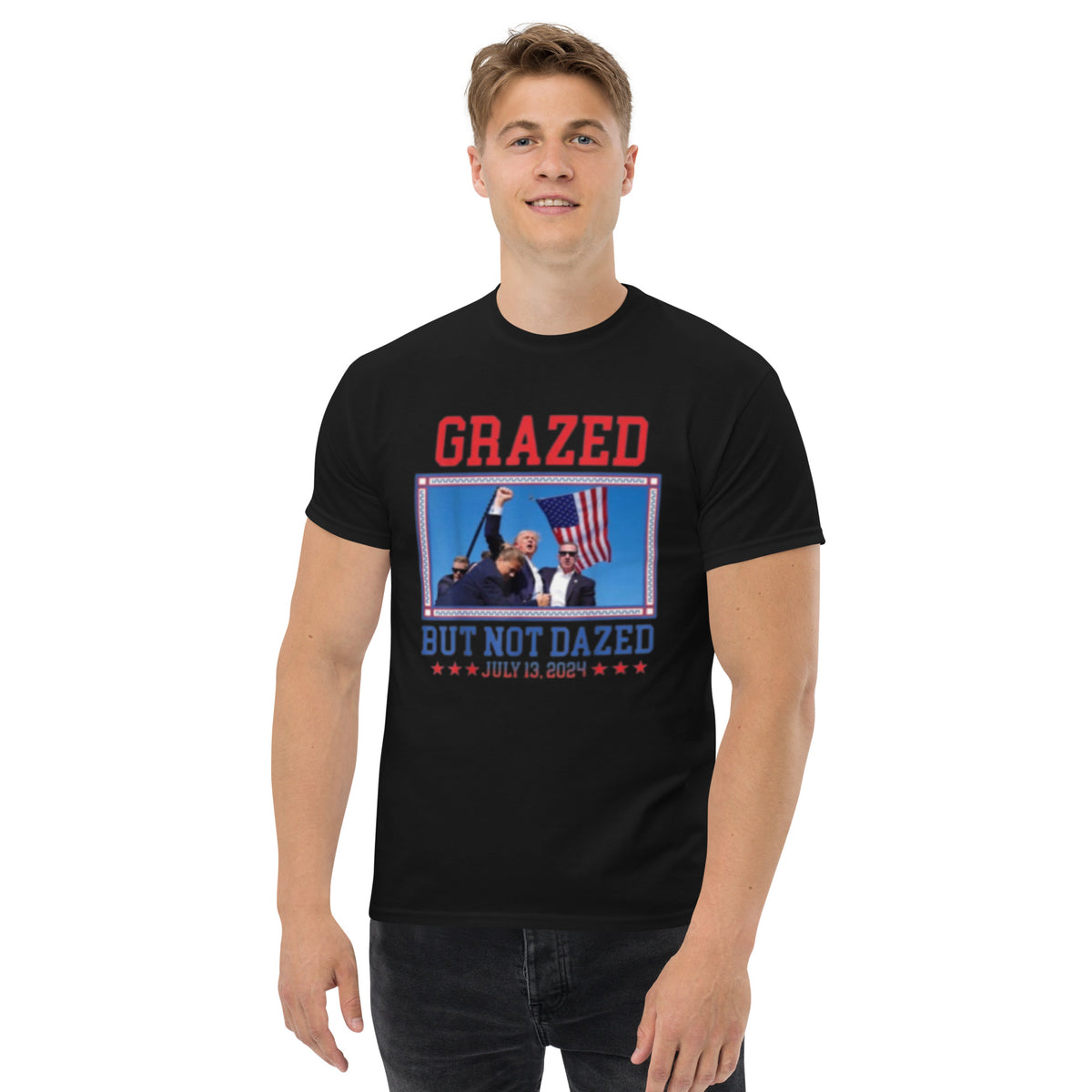 Grazed But Not Drazed - Trump 2024 Election Tee - Trump Tshirt Unisex classic tee