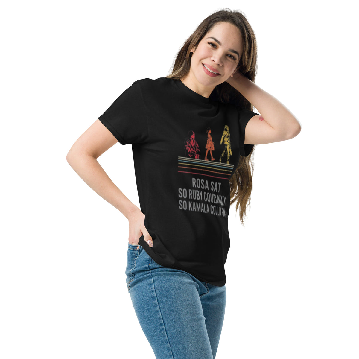 Kamala Harris 2024 Tshirt - Rosa Sat, So Ruby Could Walk, So Kamala Could Run Unisex Classic Tee