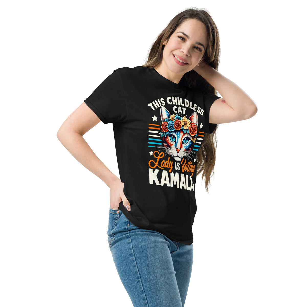 Childless Catlady Is Voting Kamala Harris Tee Kamala Tee - Kamala 2024 Shirt Kamala Rally Women's Classic T-shirt.