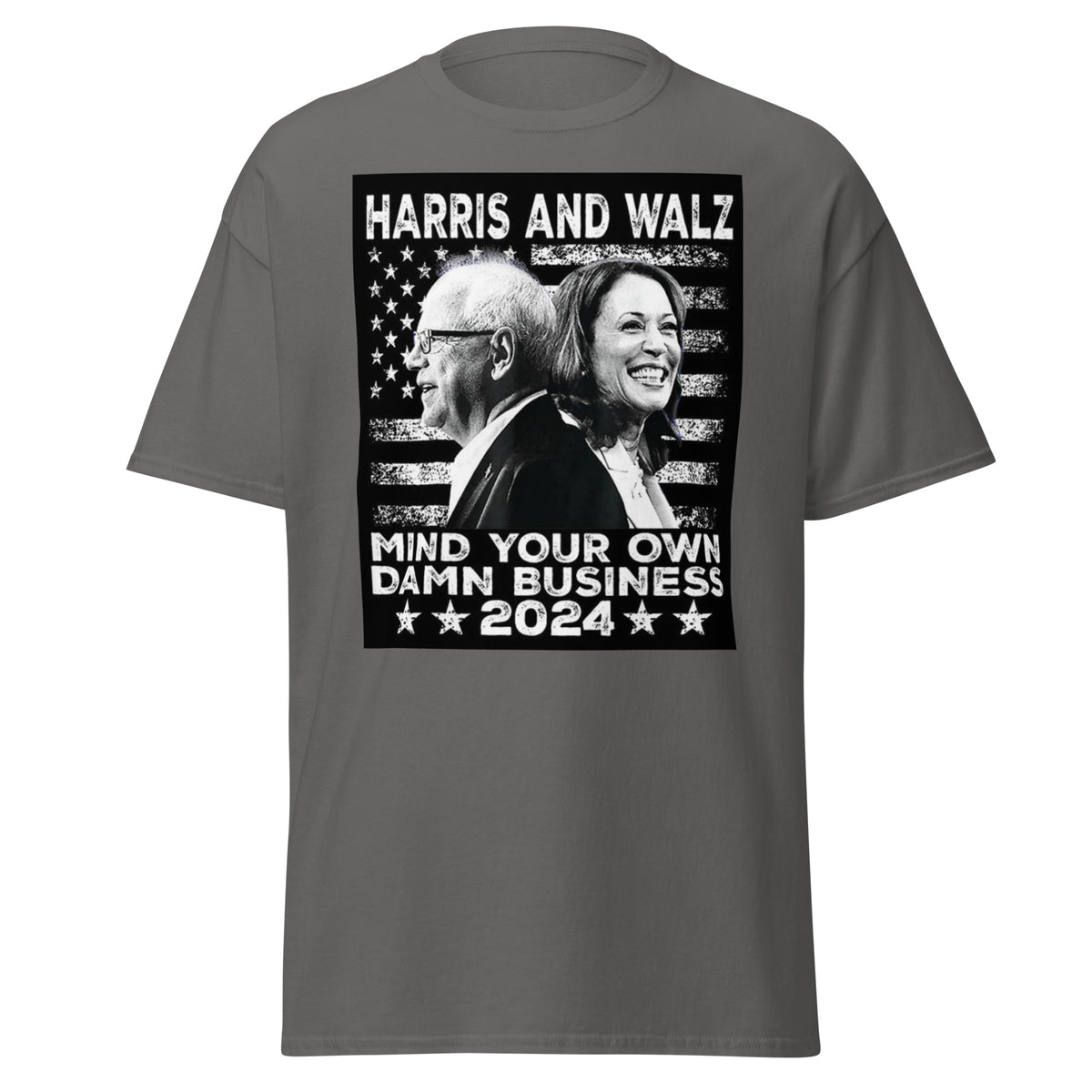 Harris And Walz - Mind Your Own Damn Business Tshirt - Kamala Walz Tee - Kamlas Harris 2024 Election Tee Unisex Classic