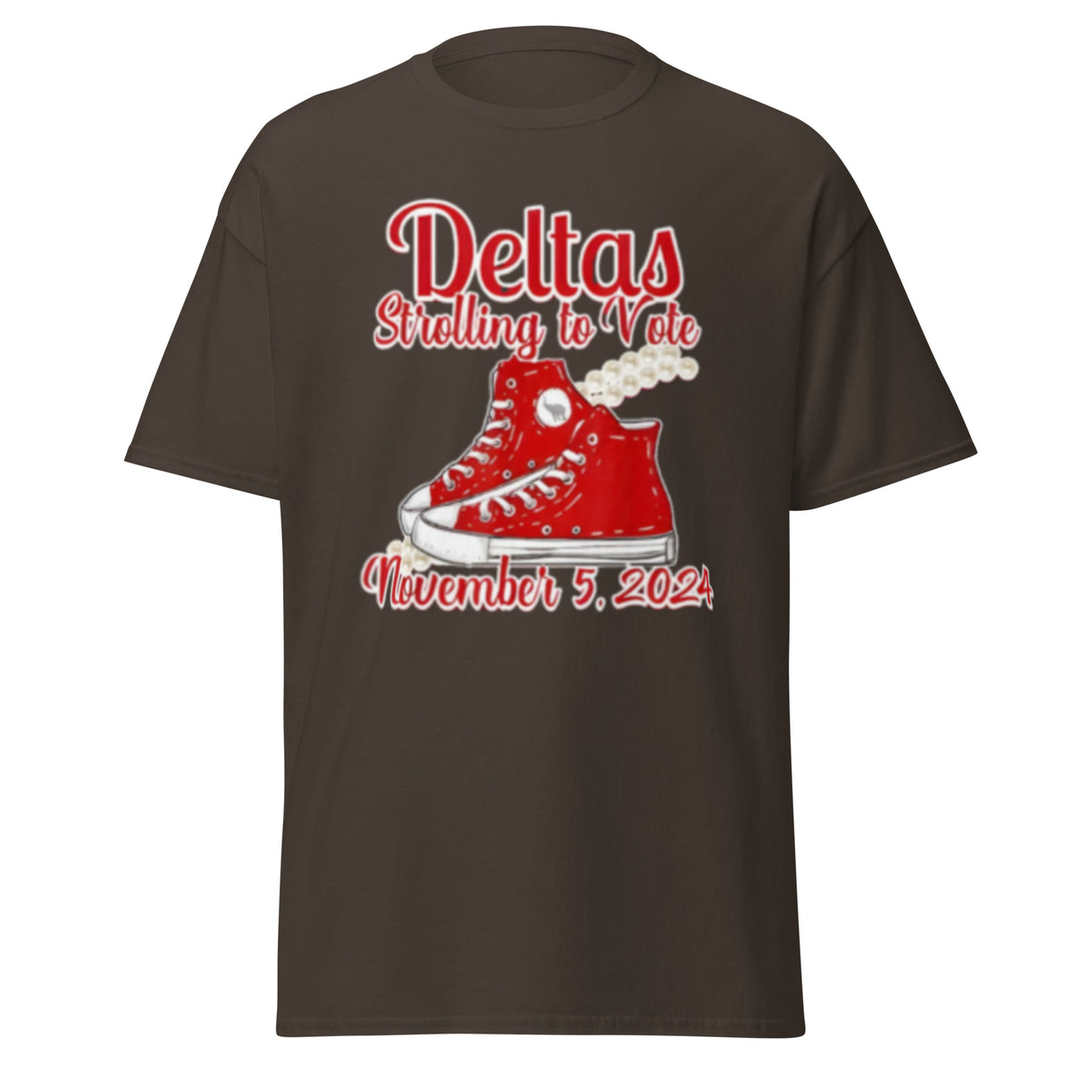 Deltas Strolling To Vote November- 5-2024 T-shirt - USA President Election Shirt Unisex Classic Chucks And Pearls Tee.