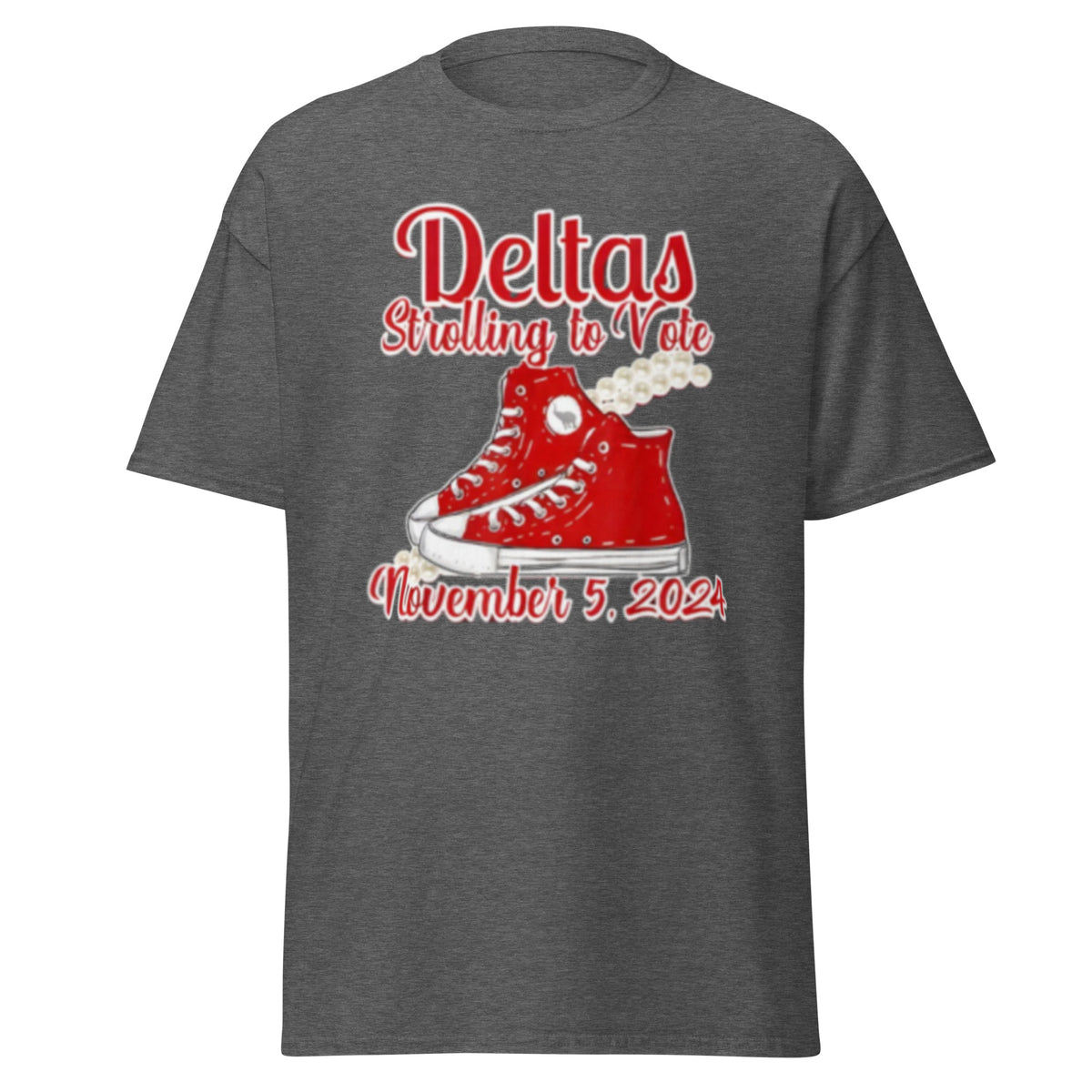 Deltas Strolling To Vote November- 5-2024 T-shirt - USA President Election Shirt Unisex Classic Chucks And Pearls Tee.