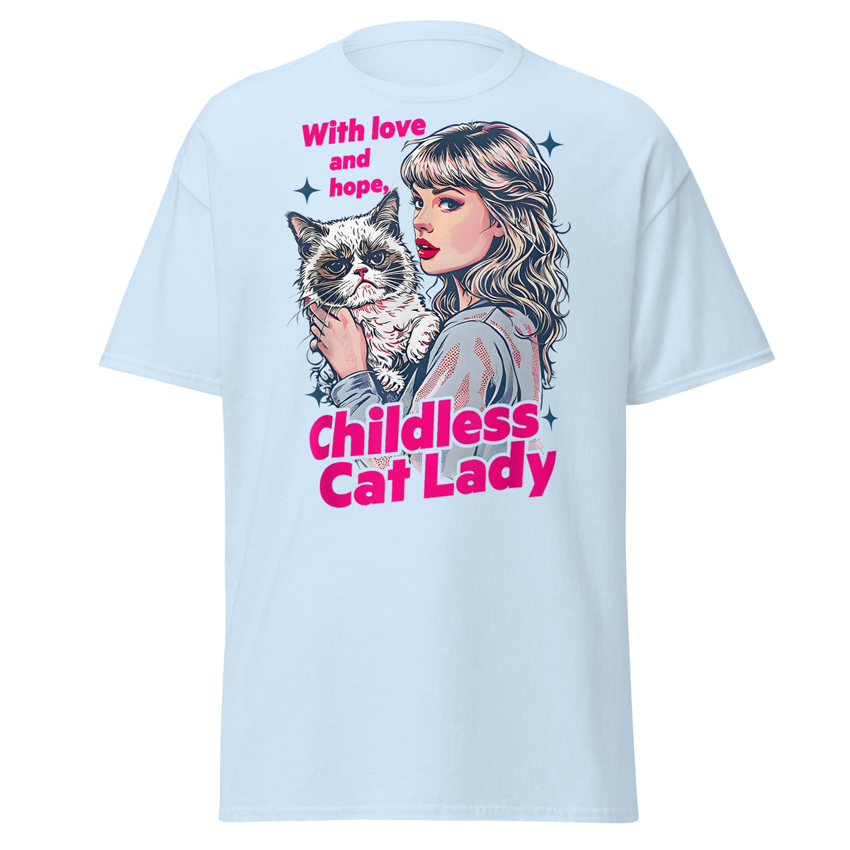 With Love And Hope Childless Catlady Kamala Harris Tee ShirtUnisex classic tee